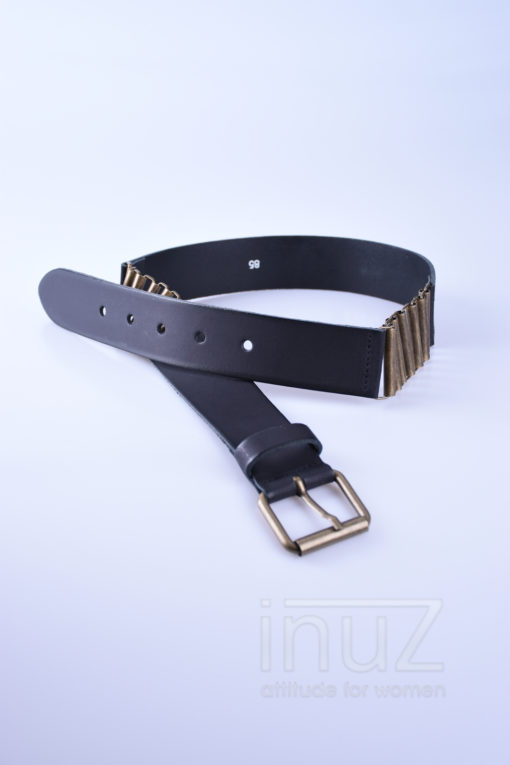 LEE200026 Leren riem Carla 3,5cm zwart