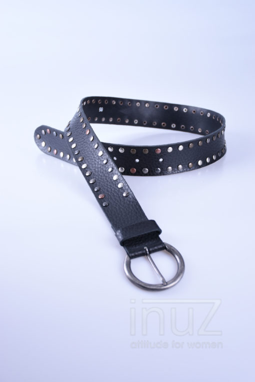 LEE200021 Leren riem Linde 4cm zwart