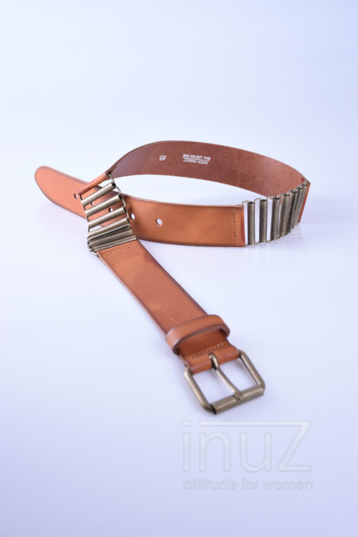 LEE200025 Leren riem Carla 3,5cm cognac