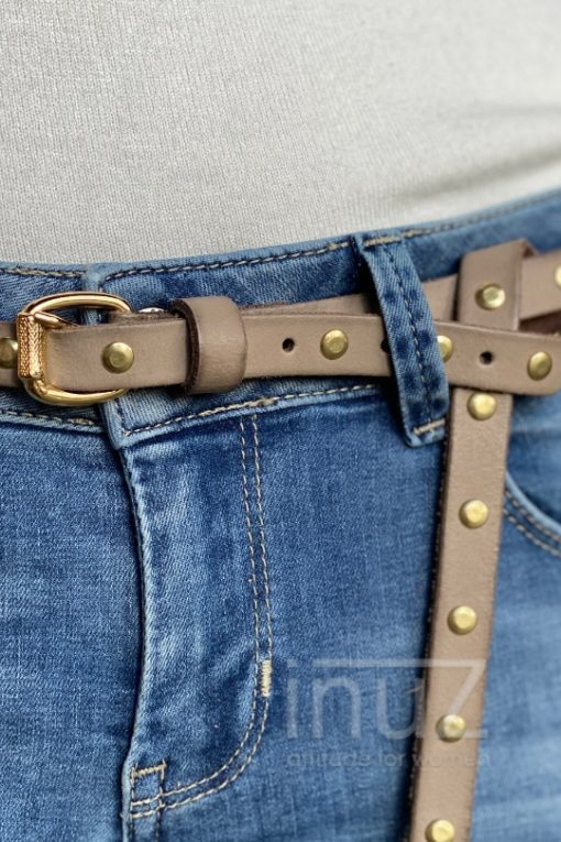 Leren riem Inge - LEE210016 taupe - Afbeelding 2