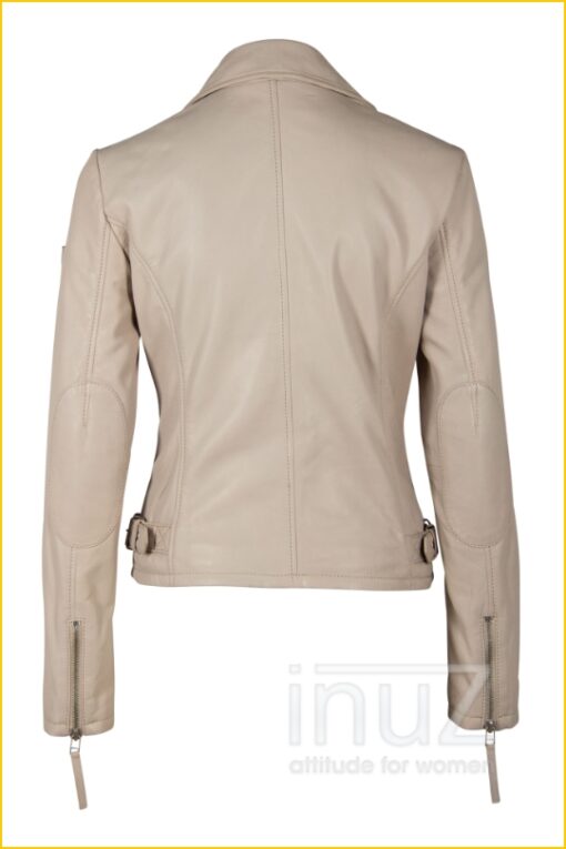 Leren bikerjas - GIP210001 off white