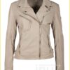 Leren bikerjas - GIP210001 off white