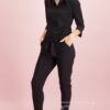 STU190002 Angelique jumpsuit 3/4 zwart