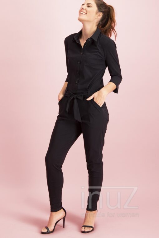 STU190002 Angelique jumpsuit 3/4 zwart