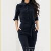 STU190001 Angelique jumpsuit 3/4 blauw
