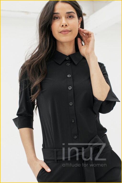 STU190002 Angelique jumpsuit 3/4 zwart