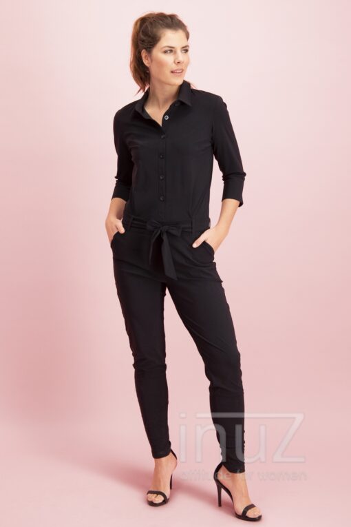 STU190002 Angelique jumpsuit 3/4 zwart