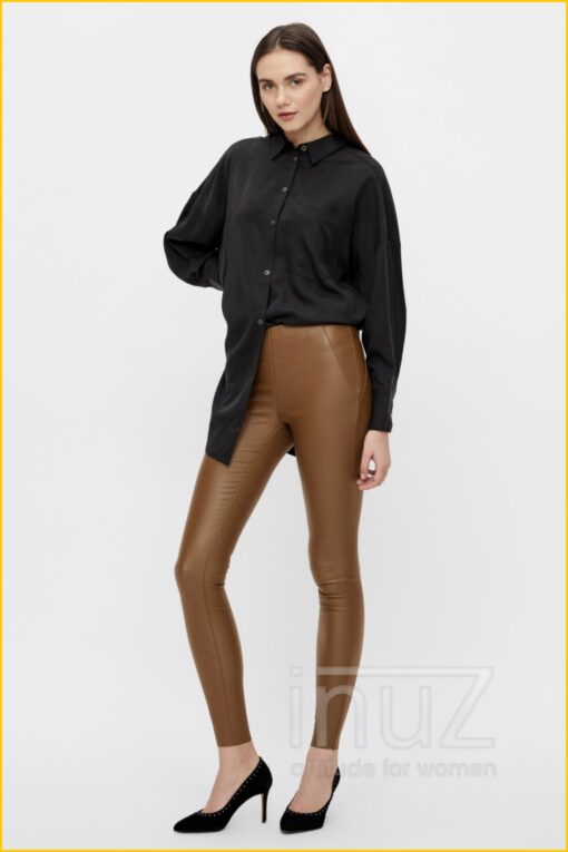 Coated legging -OBJ210067- sepia bruin