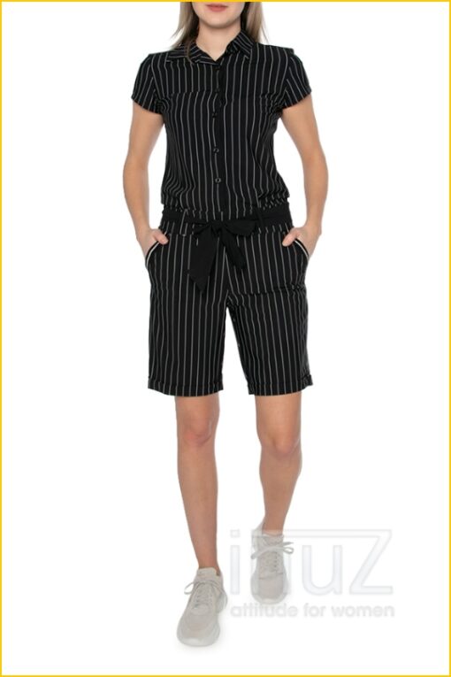 ZIP73 Jumpsuit kort krijtstreep