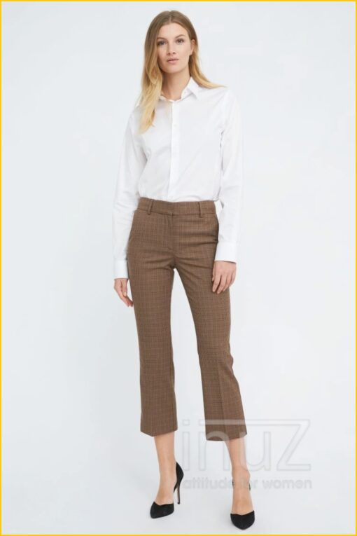 Broek Clara Crop 525 - FIU210008 brown check