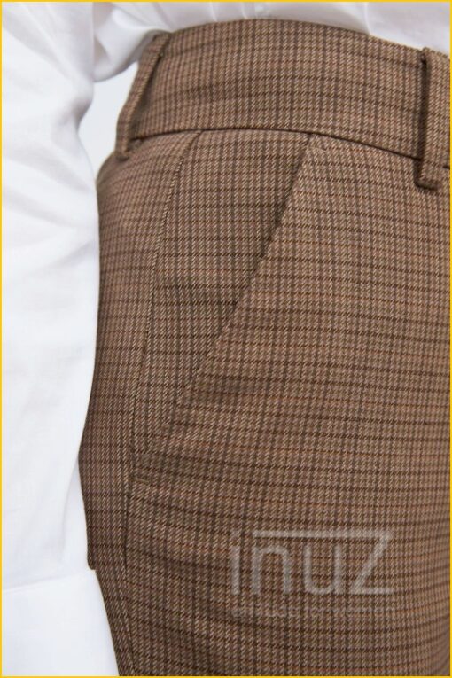 Broek Clara Crop 525 - FIU210008 brown check - Afbeelding 4
