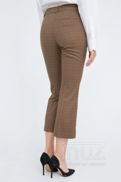Broek Clara Crop 525 - FIU210008 brown check - Afbeelding 3