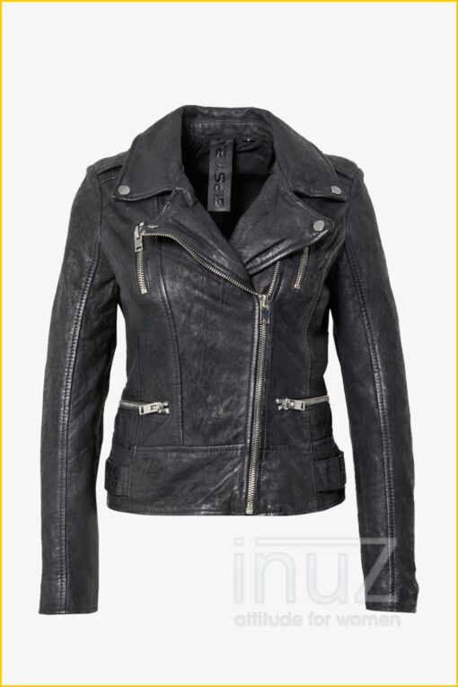 Leren biker -GIP210008 zwart