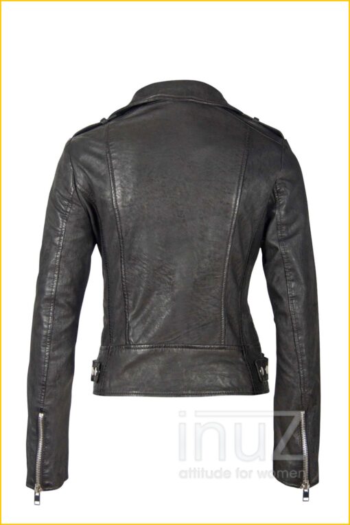 Leren biker -GIP210008 zwart