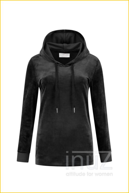 Hoodie velours -HEL2100025 zwart