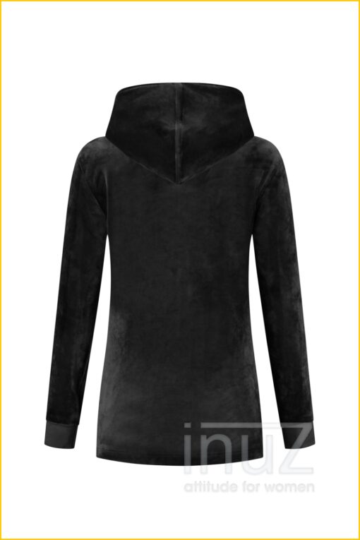 Hoodie velours -HEL2100025 zwart