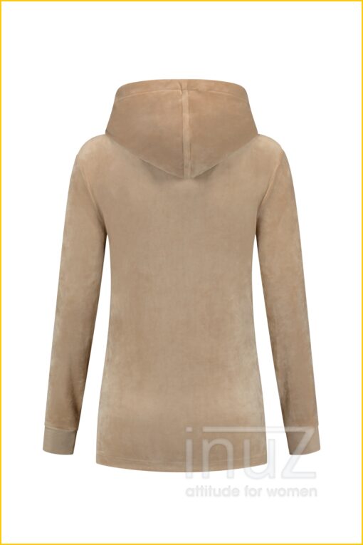 Hoodie velours -HEL210023 latte