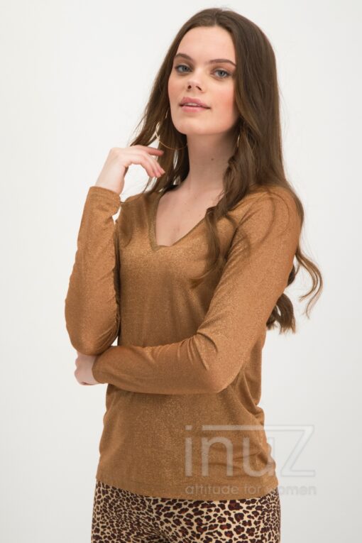 JAN200054  Shirt LM Grace V-Neck buin - Afbeelding 2