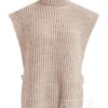 Vest OBJSTELLA knit waistcoat - OBJ200075 chipmunk melange