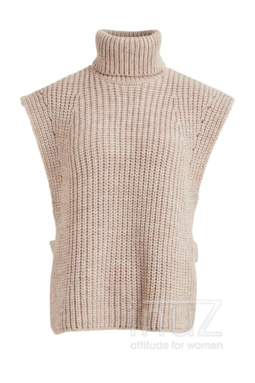 Vest OBJSTELLA knit waistcoat - OBJ200075 chipmunk melange