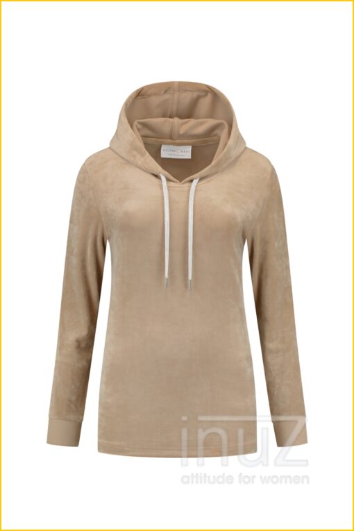 Hoodie velours -HEL210023 latte