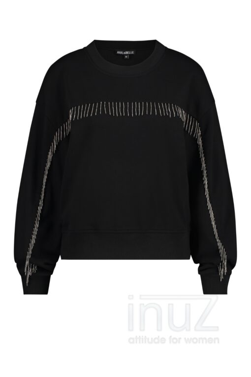 Fringe sweater - JUU210002 zwart - Afbeelding 2