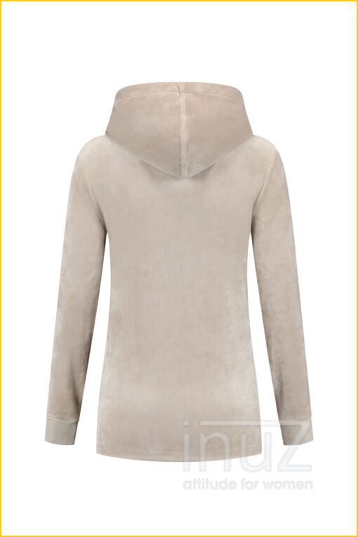 Hoodie velours -HEL210024 sand