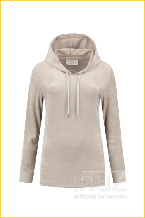 Hoodie velours -HEL210024 sand