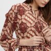 Mini Jurk met print- OBJ210003 rood-beige