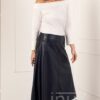 STU200017 Penny dull leather skirt