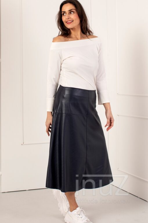 STU200017 Penny dull leather skirt