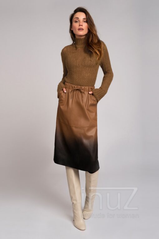 Rok Momo Skirt - FIF200026 mocca dipdye