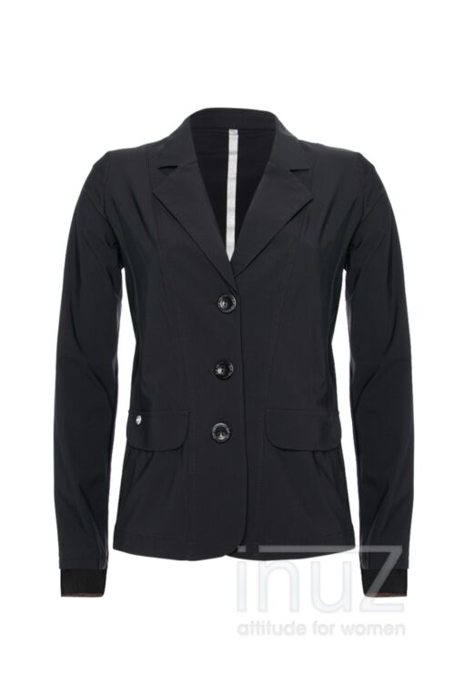 blazer zwart gebreide boord - ZIP200052 zwart