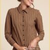 Blouse Gilda stripe -STU210086- caramel black