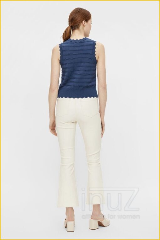 Spencer knoopsluiting OBJSAVA KNIT - OBJ210012 blauw - Afbeelding 3