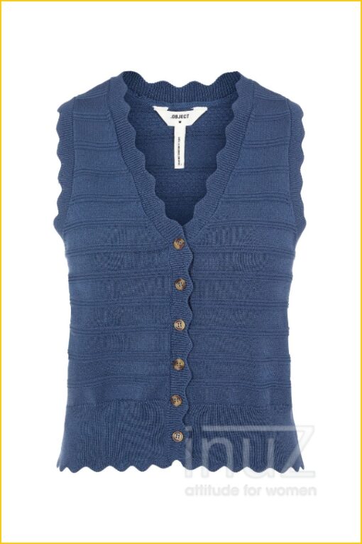 Spencer knoopsluiting OBJSAVA KNIT - OBJ210012 blauw - Afbeelding 4