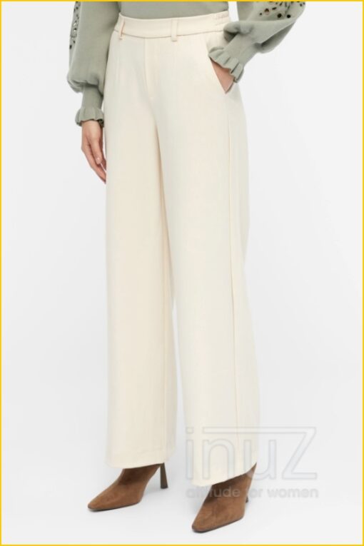 OBJLISA WIDE PANT NOOS -OBJ220029 beige