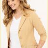 Bright bonded blazer -STU220003 dark sahara