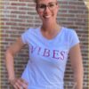 Tshirt vibes -SAV220003 wit fucsia
