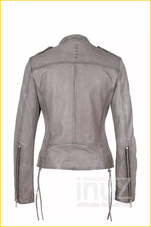 Leren jas  M0014324 -GIP220006 grijs - Afbeelding 4