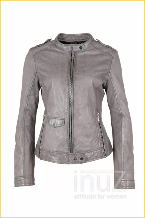 Leren jas  M0014324 -GIP220006 grijs - Afbeelding 2