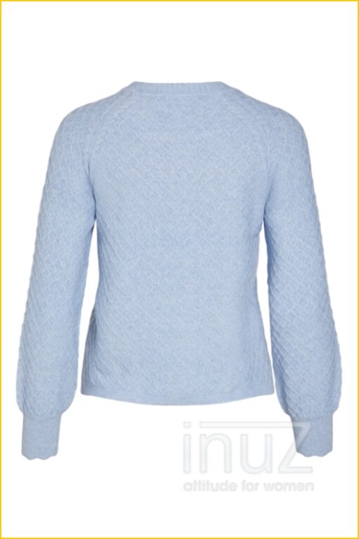 OBJNOVIA L/S KNIT -OBJ220032 blauw