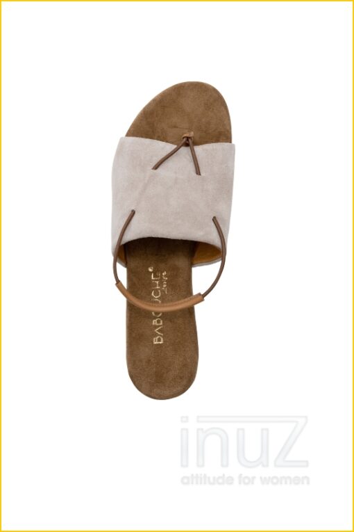 Slipper met veter suede - BAB220006 Sand