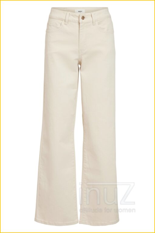 Jeans wijd OBJMARINA - OBJ220012 sandshell