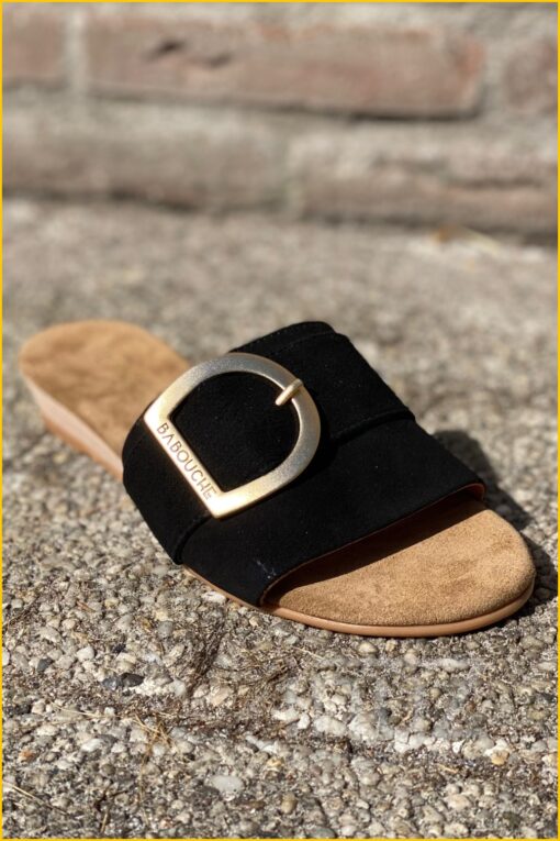 Slipper met gesp suede - BAB220001 zwart - Afbeelding 3