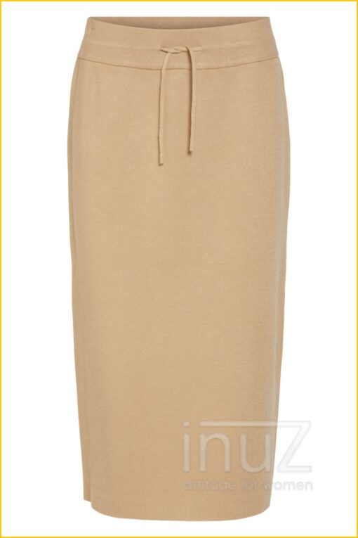 OBJDANITZA HW KNIT MIDI SKIRT-OBJ220025 beige