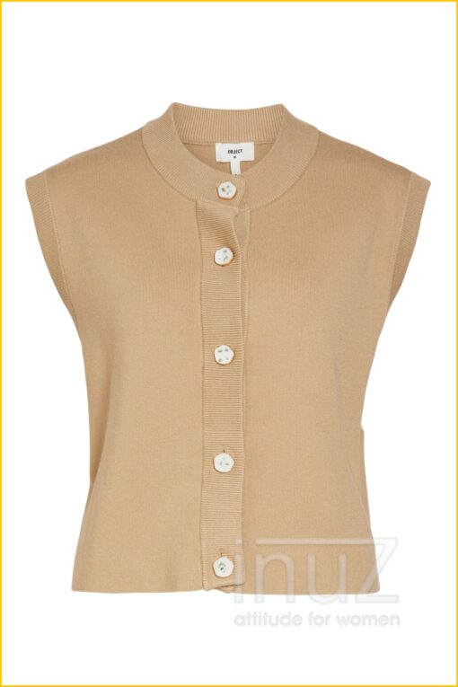 OBJDANITZA KNIT WAISTCOAT-OBJ220026 beige