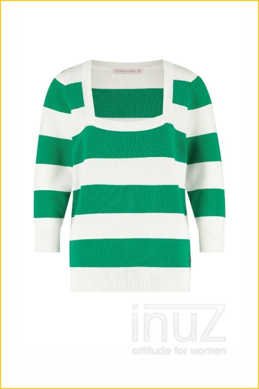 Wieke stripe pullover -STU220018 groen