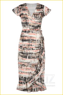 Alternative view of Jurk rosy midi -FRE220013 coral