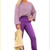 Aaiko - Broek Hanna vis - AAI220032 plum